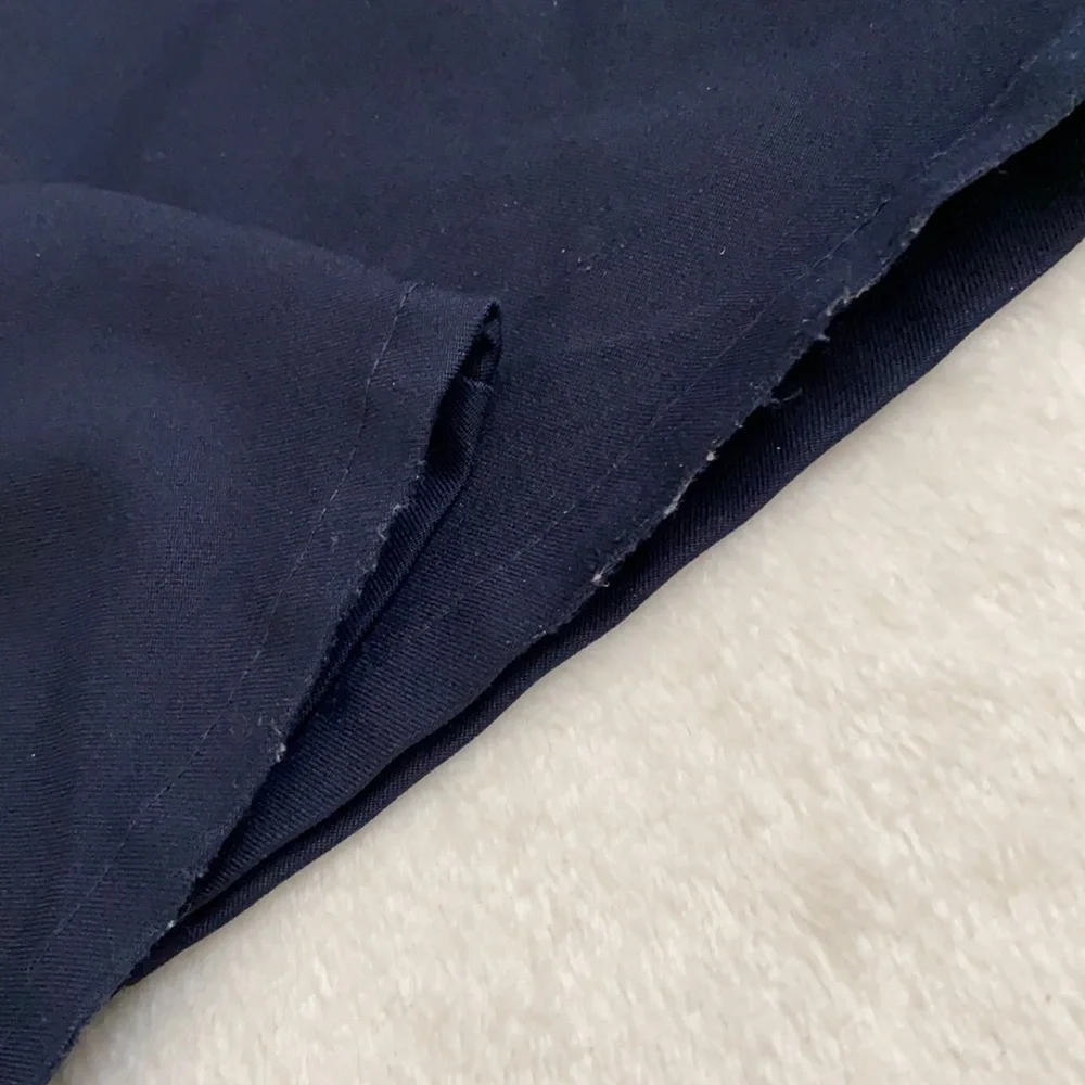 {VTG} Genuine School Uniform | Flat Front High Waist Wide Leg Pants Navy Blue 12